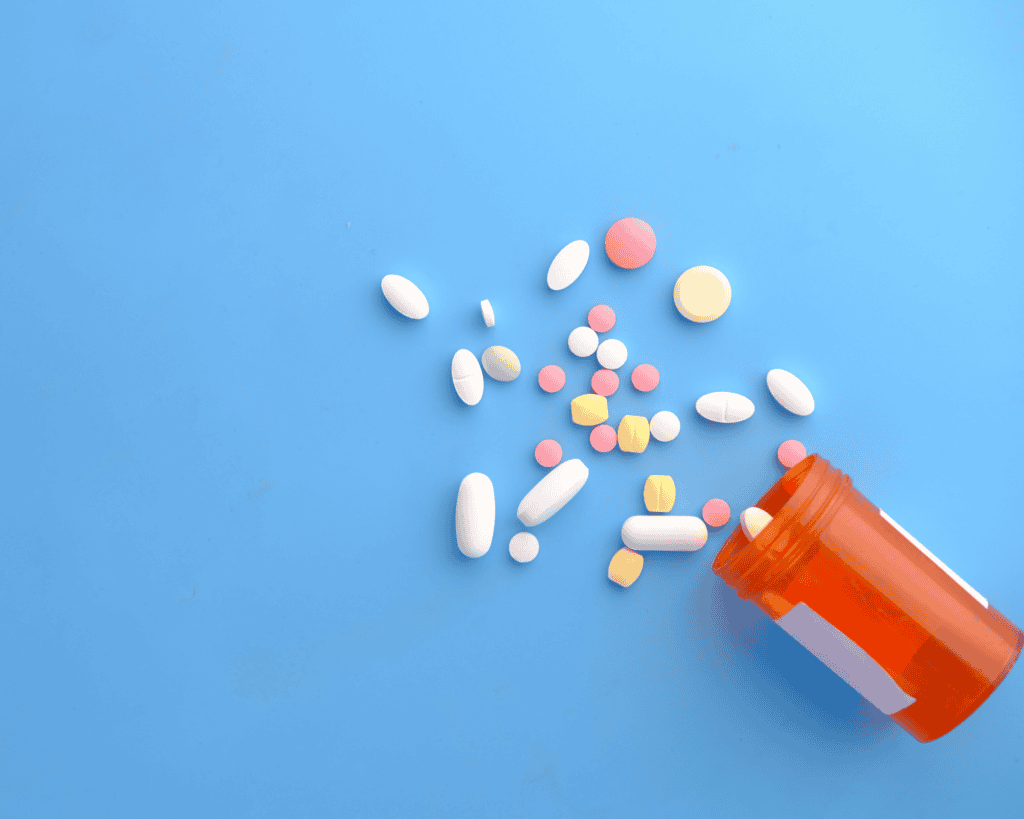 pills, such as steroids, out of bottle.