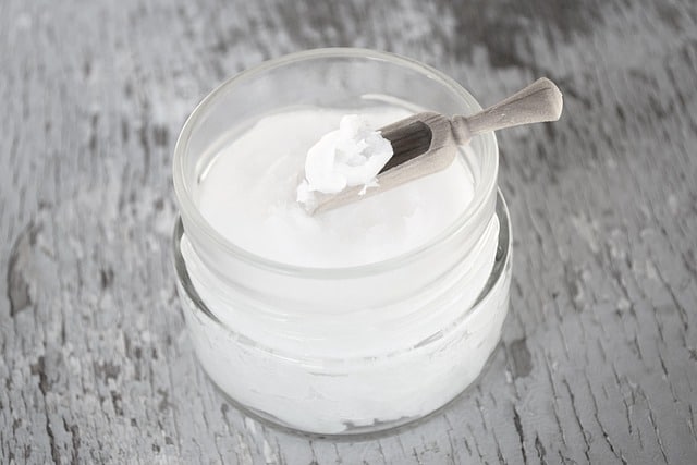 Coconut oil is fed to dogs with skin problems as a supportive supplement for hair regrowth.